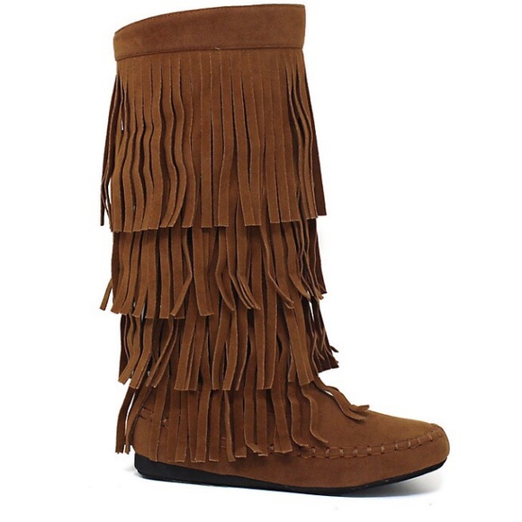 Yoki Fringe Boots Brown - Picture 2 of 11